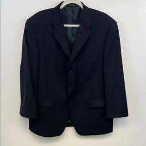 Men's Axcess Black Pinstripe 3 Button Suit Coat Size Size 44S